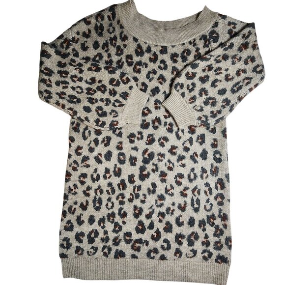 Steve Madden Leopard Print Sweater Dress Large - Picture 1 of 10